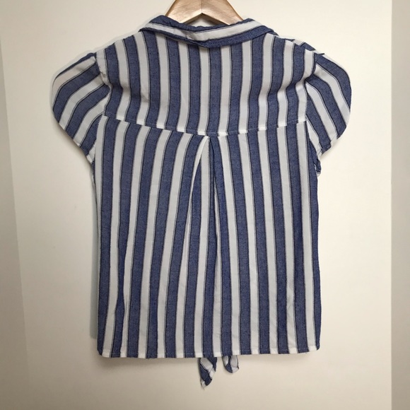 S short sleeve button down stripes blue with tie - Picture 2 of 2